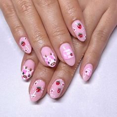 strawberry milk chrome nails Cute Cow Nails, Pink Cow Nails, Nail Polish Ideas Easy, Match Nails, Strawberry Nail Art, Cow Nails, College Aesthetic, Her Nails