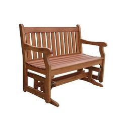 a wooden bench sitting on top of a white background