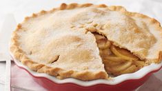 a pie sitting on top of a wooden table