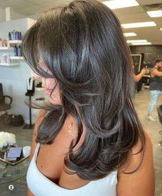 Rambut Brunette, Layered Haircuts For Medium Hair, Blowout Hair, Haircuts For Medium Hair, Haircuts Straight Hair, Hair Inspo Color