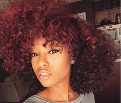 14 Women Rocking The Hec Out OF Two Toned Color Red Ombre Hair, Straight Hair Bundles, Brazilian Straight Hair, Burgundy Hair, Amazing Hair, Ombre Hair Color, Hair Black