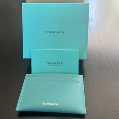 Brand New With Box Except For The Small Flaw Shown In The Picture. Formal Blue Bags With Card Slots, Designer Blue Bags With Card Slots, Blue Designer Bags With Card Slots, Luxury Blue Wallet For Formal Occasions, Designer Blue Wallet For Formal Occasions, Designer Blue Wallets For Formal Occasion, Elegant Blue Evening Wallets, Elegant Evening Blue Wallets, Luxury Blue Card Holder For Gift