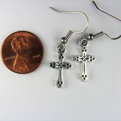 ♥ Cross Charm Earrings Cross Charm Cross Earrings Jesus Cross Charm Cross Gift Cross Pendant Coworker Gift Personalized Gift ♥ This is the beautiful Cross charm with a stainless steel ear hook ♥ You will receive 1 pair ♥ Alloy Cross charm 19x10.5x2 mm *earrings weight about 0.7 oz.* ♥ Hook Stainless steel 19 mm ♥ We strive for next day shipping, but we do not ship on Saturdays, Sundays, and Holidays. It may sometimes take a bit longer when we have unusually large volume of orders. Thank you for Horn Bracelet, Earrings Cross, Personalised Bangle, Cross Gift, Mother Christmas Gifts, Beautiful Cross, Jesus Cross, Valentines Necklace, Cross Earrings