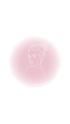 a drawing of a woman's face in white and pink