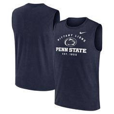 Show your Penn State Nittany Lions spirit in sporty style with the Nike Primetime Legend Lock Up Performance Muscle Tank Top. The jersey fabric offers a soft, lightweight feel for all-day comfort, while Dri-FIT technology wicks away moisture to keep you cool and dry. The crew neck provides a classic look, while the screen-printed school's established year below the team name and logo on the chest adds a touch of history and pride. Whether you're hitting the gym or cheering on the Nittany Lions, Muscle Tank Top, Nittany Lion, Lock Up, Muscle Tank Tops, Team Name, Penn State, T-shirts & Tank Tops, Team Names, Muscle Tank