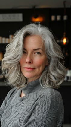 80+ Cute Gray Bob Hairstyles You Need To Try! Italian Bobs, Gray Bob Hairstyles, Girl Hair Styles, Hair Styles Long Hair, Silver Haired Beauties