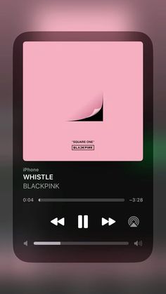 an mp3 player with the words whistle blackpink on it's display screen