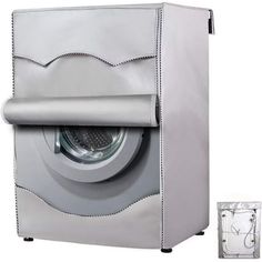 the front view of a washing machine with its door open