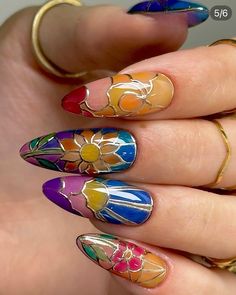 Jewels Nails, Omg Wow, Hippie Nails, Amazing Nails, Really Cute Nails, Glass Nails, Gold Chrome, Nail Art Ideas, Fire Nails