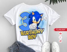 Sonic Birthday Shirt Ideas, Sonic Clipart, Sonic Birthday Shirt, Sonic Png, Sonic T Shirt, Three Birthday, 3rd Birthday Shirt, Sonic Birthday, Sonic 3