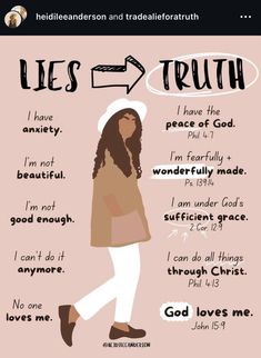 a poster with the words lies truth and an image of a woman in white pants