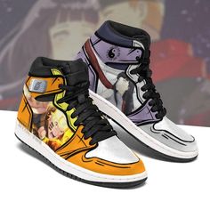 Naruto X Hinata Jd Sneakers Custom Naruto Anime Shoes Anime Shoes, Exclusive Shoes, Anime Gifts, Trending Sneakers, Naruto Anime, Slipper Socks, Izuku Midoriya, Slipper Boots, Slayer Anime