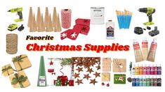 christmas supplies are arranged in the shape of a collage with words favorite christmas supplies