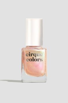 Cultured is a pink pearl-inpsired nail polish that features pearlescent shimmer that shifts between pink and green. Our shimmer polishes are packed with glimmering pigments which give them a unique multidimensional finish, unlike any other. Peach Nail Color, Nail Polish Natural, Peach Colored Nails, Shimmer Nail Polish, Cirque Colors, Nail Shimmer, Holographic Nail Polish, Nail Art Set, Baby Boomer