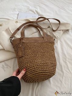 Bird in Bag - Tone Straw Bag with Chain Handle Eco Friendly Handbags, Bag With Chain, Capsule Outfits, Coffee Brown, Diy Supplies, Bird In Bag, Save The Planet, Free Logo, The Coffee