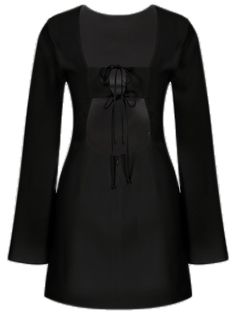 Luxury Black Long Sleeve Evening Dress, Elegant Long Sleeve Dress With Back Zipper, Luxury Long Sleeve Spring Dress, Elegant Fitted Long Sleeve Dress With Back Zipper, Elegant Long Sleeve Dress With Back Zipper For Evening, Chic Fitted Backless Long Sleeve Dress, Fitted Long Sleeve Backless Dress For Night Out, Sleek Long Sleeve Mini Dress For Dinner, Black Long Sleeve Dress With Back Opening