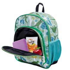 Your little one will be the talk of the playground with Wildkin's 12-Inch Backpack! The front zippered compartment is insulated, easy-to-clean, and food-safe – perfect for storing lunches and snacks. Its just-right size is great for packing diapers, wipes, a change of clothes, and more. As always, all of Wildkin’s 12 Inch Backpacks feature vibrant, playful patterns, so your child will love this fun new addition to their school and travel gear. Each 12 Inch Backpack was designed to coordinate wit Back To School Lunch Bag Backpack For Outdoor Activities, Green Lunch Bag For Back To School, Green Lunch Bag For Travel And Back To School, Green Lunch Bag For School, Portable Lunch Bag For Back To School, Toddler Backpack, Kids Backpack, Travel School, Kids Backpacks