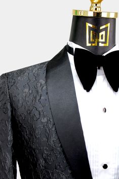 Black Paisley Tuxedo, Father Of The Bride Attire, Mens Evening Wear, Paisley Tuxedo, Gentlemen Fashion, Onyx Cufflinks, Black Tie Optional, Bride Attire, Black Suit Men