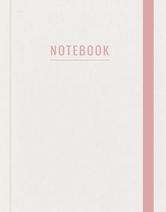 a white notebook with pink lines on the cover