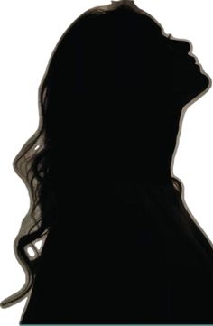 the silhouette of a woman with long hair