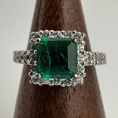 Vintage Green & White Cubic Zirconia Sterling Silver Fancy Cluster Eternity Solitaire Ring, UK Size M1/2, US Size 61/4, EU Size 52, Stamped 925, Front Max Length 11.5mm, Weight 4.61 Grams, Lovely Condition Dazzling Cubic Zirconia Emerald Ring For Anniversary, Silver Emerald Diamond Ring With Halo Design, Emerald Ring With Cubic Zirconia Center Stone, Silver Diamond Ring With Emerald And Halo Design, Emerald Cubic Zirconia Ring With Vvs Clarity For Promise, Crystal Ring With Diamond Center Stone For May Birthstone, Dazzling Ring With Center Stone For May Birthstone, May Birthstone Crystal Ring With Diamond Center Stone, Dazzling Emerald Rings With Diamond Accents