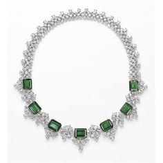 Emerald And Diamonds 30 Carats Ladies Necklace White Gold 14K Gemstone Necklace Emerald And Diamond Necklace, Titanic Jewelry, Necklace White Gold, Ladies Necklace, Blue Sapphire Necklace, Bridal Diamond Jewellery, Royal Jewels, Classy Jewelry, Emerald Necklace