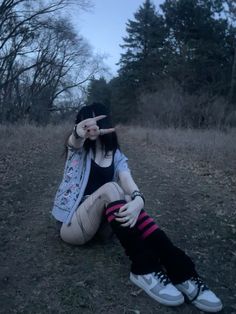 #pink #alternative #y2k #outfit #tights #fashion #accessories #cool #meow Dress Pictures Aesthetic, Alternative Academia Fashion, Striped Thigh High Socks Outfit, Alt Picture Ideas, Hot Insta Poses, Alt Fit Ideas, Emo Picture Ideas, Alternative Christmas Outfit, Striped Tights Outfit