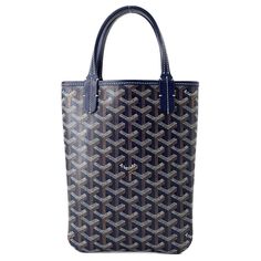 Goyard Poitiers Mini Pvc Coated Canvas/Leather Handbag Navy W17cm X H24cm, Up To A5 Size Blue Monogram Canvas Shoulder Bag With Leather Handles, Luxury Blue Bags With Leather Lining, Blue Rectangular Monogram Canvas Bag, Designer Navy Bag For Everyday Use, Designer Navy Shopping Bag, Blue Monogram Canvas Shoulder Bag For Daily Use, Designer Navy Bags For Daily Use, Blue Monogram Canvas Shoulder Bag With Handles, Designer Navy Rectangular Bags