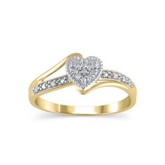 Diamond Accent (I3 clarity, J-K color) Hold My Hand Diamond Heart Promise Ring in 10K Yellow Gold, Size 5 Gender: female. Age Group: adult. Heart Promise Rings, Diamond Promise Rings, Tungsten Wedding Bands, Hold My Hand, Buying Diamonds, Ring Collections, Quality Diamonds, Diamond Heart, Promise Ring