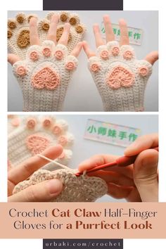 crochet cat claw half finger gloves for a purrect look