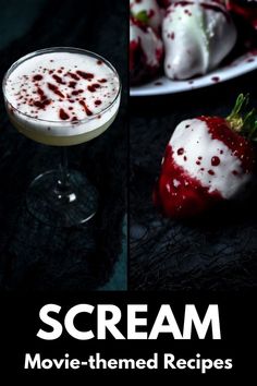 scream movie themed recipes for dinner and a movie Friday The 13th Movie Night Food, Scream Movie Marathon Snacks, Scream Movie Food Ideas, Scream Themed Desserts, Scream Movie Cocktail, Scream Inspired Food