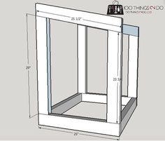 the measurements for a cabinet with doors and shelves on each side is shown in this drawing