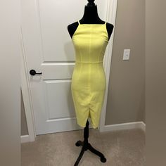 Nwt H&M Yellow Dress, Midi Length, Size 6, Never Worn, Smoke Free/Pet Free Home H&m Bodycon Dress For Spring, H&m Summer Bodycon Dresses, Chic Stretch Dresses By H&m, Summer Stretch Dresses By H&m, H&m Stretch Summer Dresses, H&m Bodycon Mini Dress For Spring, H&m Stretch Dresses For Summer, Stretch Summer Dresses By H&m, H&m Sleeveless Bodycon Dress