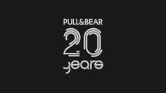 the logo for pull & bear 20 years, which is printed in white on black