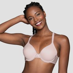 The Vanity Fair Full Coverage Body Caress Underwire bra is designed with soft stretch fabric for a seamless look under clothes and all day comfort. Lightly lined cups provide shape and support while the full coverage design gives you the modesty you desire. Back adjustable comfort straps offer 2-way convertibility to wear traditional or criss cross. Womens Body, Underwire Bra, Vanity Fair, Criss Cross, Stretch Fabric, Vanity, Drive, Bra, Fabric