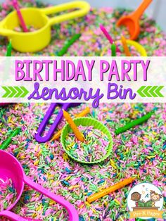 a birthday party with sprinkles and spoons