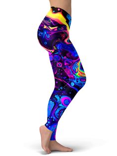 Shop iEDM's top selection of All-Over-Print apparel. All items are made with sublimation print, a technique that allows us to deliver the most unreal, vivid graphic visuals throughout the leggings! WARNING: May melt faces, amaze bystanders and create random feelings of All-Over-Print euphoria. Proceed with caution. 100% Polyester All Over Print Fitted Multicolor Sublimation Design With Custom Print, Acid Bath, Stretch Multicolor Printed Leggings, Multicolor Printed Stretch Leggings, Multicolor Moisture-wicking Leggings For Gym, Multicolor Graphic Print Stretch Leggings, Galaxy Print Leggings, Proceed With Caution, Spring Multicolor Non-stretch Leggings