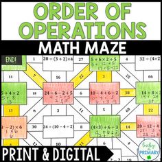 the order of operations math maze is shown