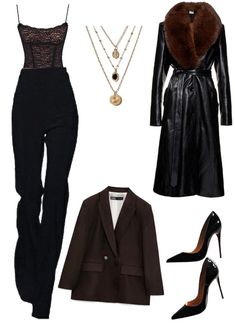 Dark Feminine Winter Outfits, Femme Fatale Casual Outfits, Estilo Vamp, Stile Casual Chic, Looks Black, Causual Outfits, Alternative Outfits, Feminine Outfit, Swag Outfits