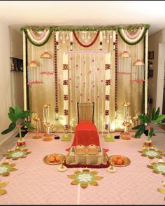 Nalungu Decoration At Home, Traditional Backdrop Decoration At Home, Housewarming Backdrop Ideas, Simple Pellikuthuru Decoration At Home, Pelli Kuthuru Decoration, Pellikuturu Decoration At Home