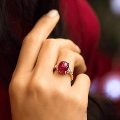 8.46 Ct Diamond Ruby Ring: Elevate your style with the captivating allure of this 8.46-carat Diamond Ruby Ring. Masterfully crafted to perfection, the centerpiece of this ring is a stunning 8.46-carat diamond-cut ruby that radiates vibrant red hues. The elegant design is further accentuated by the halo of sparkling diamonds that gracefully frames the ruby. Adorned with luxurious 18-karat white gold, this ring reflects both opulence and timeless sophistication. An assertive piece embodying luxury Rose Gold Jewelry For Christmas Wedding, Elegant Christmas Gift Rings, Elegant Christmas Anniversary Rings, Rubin Ring, Jewelry For Mom, Jewelry Ruby, Christmas Handmade, Ruby Necklace, Ruby Earrings