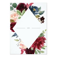 a wedding card with flowers on it and the words, elegant bloom frame - wedding by redwood