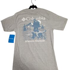 Columbia T Shirt Small Gray New Condition Columbia T Shirts, Columbia Shirt, Columbia Blue, Shirt Color, Blue Gray, Blue Grey, Columbia, Colorful Shirts, Color Blue