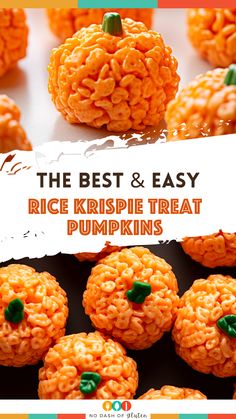 the best and easy rice krispie treat pumpkins