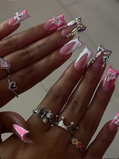 James Avery Aesthetic, James Avery Rings Aesthetic, Avery Aesthetic, College Nails, Birthday Nail, James Avery Rings, Nail Business, Girly Acrylic