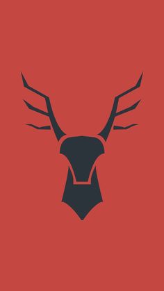 a bull's head with horns and wings on a red background is featured in this minimalist poster