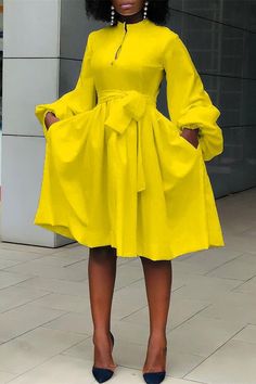 Details:Material: PolyesterSIZE(IN)BUSTWAISTS43.339M45.340.9L47.242.9XL49.244.92XL51.246.93XL53.148.8 Purple Fashion Casual, Yellow Midi Dress, Long Sleeve Dresses, Sleeveless Dress Summer, Round Neck Dresses, Sleeve Dresses, Draped Dress, Yellow Fashion, Dress Zipper