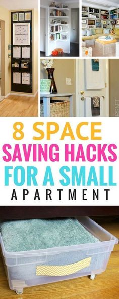 8 Space Saving Hacks For Your Small Apartment - Learn how to create more space for small spaces with these great organization hacks | Organization Tips For Small Spaces