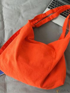 Bird in Bag - Stylish and Spacious Solid Color Tote Bag with Ample Storage Space Large Capacity Orange Canvas Tote Bag, Summer School Shoulder Bag With Zipper Closure, Summer School Shoulder Bag With Zipper, Large Capacity Orange Shoulder Canvas Bag, Orange Large Capacity Canvas Bag For Daily Use, Orange Canvas Bag With Large Capacity For Daily Use, Large Capacity Orange Shoulder Bag For School, Casual Orange Shoulder Bucket Bag, Trendy Orange Shoulder Bag With Pockets