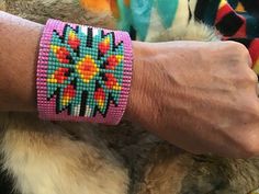 Southwestern Festival Cuff Bracelet With Round Beads, Southwestern Style Handwoven Bracelets, Beaded Leather Bracelet, Bracelets To Make, Southwestern Jewelry, Bead Leather, Hand Beading, Gourds, Indian Jewelry